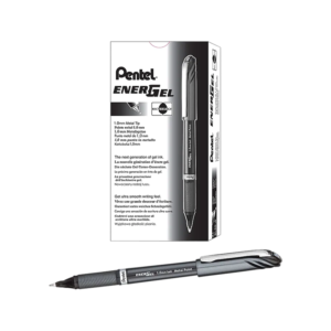 Pentel EnerGel NV Gel Pens, Medium Point, Black Ink, Dozen