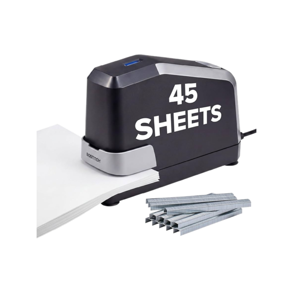 Bostitch Impulse Electric Desktop Stapler, 45-Sheet Capacity, Black