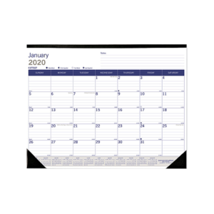 2025 Blueline DuraGlobe Monthly Desk Pad Calendar, 22 x 17