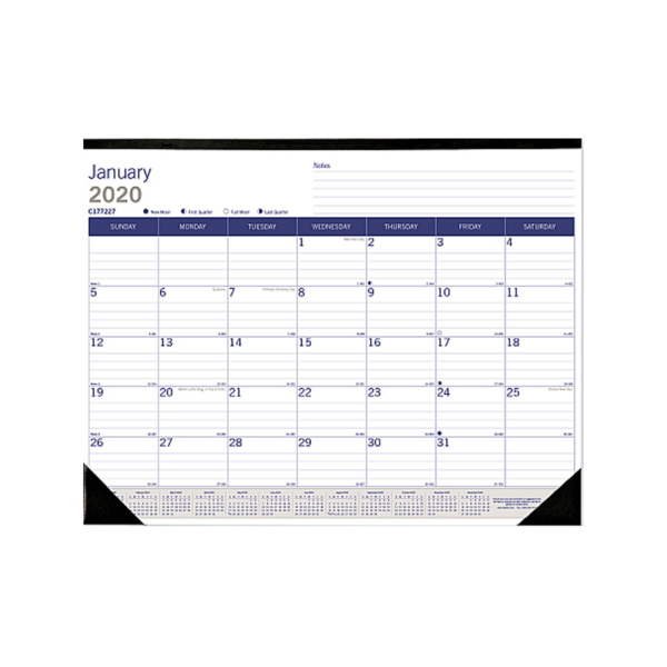 2025 Blueline DuraGlobe Monthly Desk Pad Calendar, 22 x 17