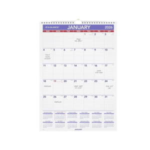 2026 AT-A-GLANCE Monthly Wall Calendar, 15 x 12, White/Purple