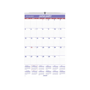2026 AT-A-GLANCE Monthly Wall Calendar, 20 x 30, White/Purple