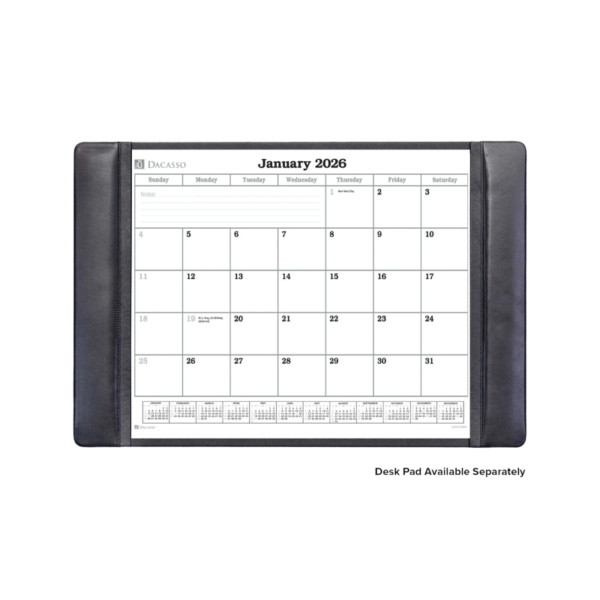 2025 Staples Desk Pad Calendar, 22 x 17, Black