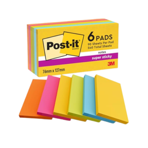 Post-it Wanderlust Pastels Recycled Pop-up Super Sticky Notes, 3 x 3, 70 Sheets/Pad, 6 Pads/Pack