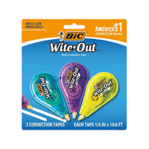 BIC Wite-Out Mini Correction Tape, White, Dozen