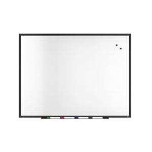 TRU RED Magnetic Steel Dry Erase Board, Satin Frame, 4′ x 3′