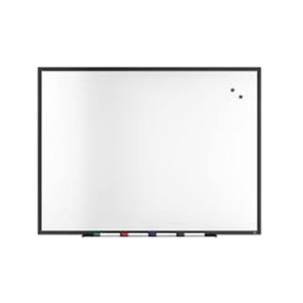TRU RED Magnetic Steel Dry Erase Board, Satin Frame, 4′ x 3′