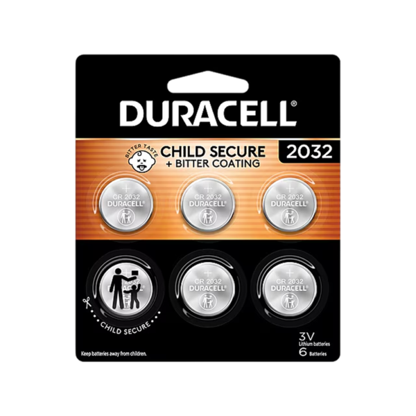 Duracell 2032 3V Lithium Coin Battery, 6/Pack