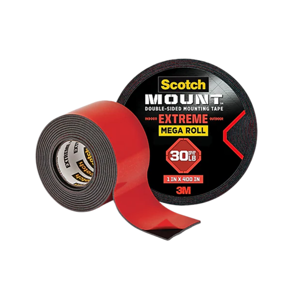 Scotch Extreme Foam Double-Sided Mounting Tape, 1 x 11.11 yds., Black