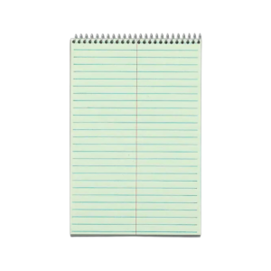 Staples Steno Pads, 6 x 9, Gregg Ruled, Green, 80 Sheets/Pad, 72 Pads/Carton