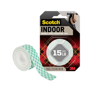 Scotch Indoor Foam Double-Sided Mounting Tape, 0.5 x 2.22 yds., White
