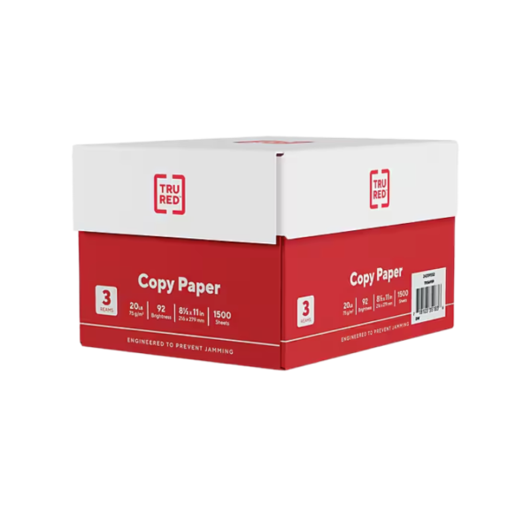 TRU RED 8.5 x 11 Copy Paper, 20 lbs., 92 Brightness, 500 Sheets/Ream, 400 Reams/Pallet