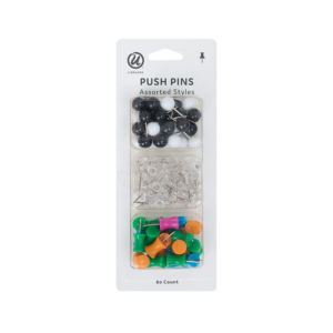 U Brands Fashion Sphere Push Pins, Plastic, Assorted, 200/Pack