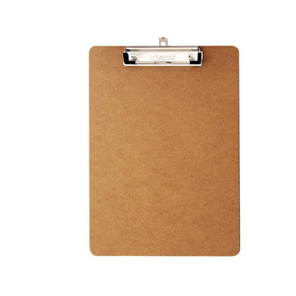 Universal Recycled Hardboard Clipboard, Letter, Brown, 8.5 x 12, 6/Pack