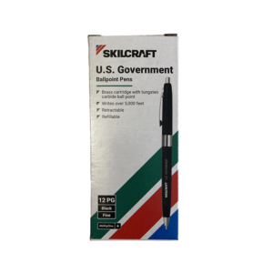 AbilityOne SKILCRAFT Retractable Ballpoint Pen, 1.4mm, Red Ink, 12/Dozen