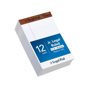 TOPS The Legal Pad Plus, White, Jr Legal Ruled, 5 x 8, 50 Sheets/Pad, 12 Pads/Dozen