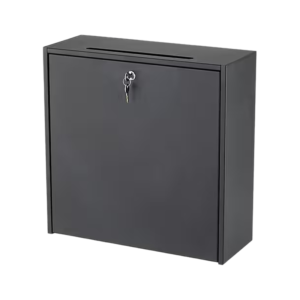 Safco Wall-Mountable Interoffice Mailbox with Lock, 18 x 7.25 x 18, Black