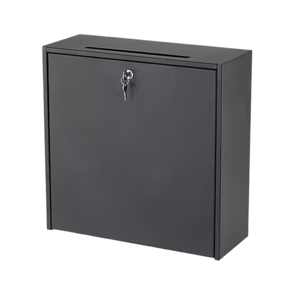 Safco Wall-Mountable Interoffice Mailbox with Lock, 18 x 7.25 x 18, Black