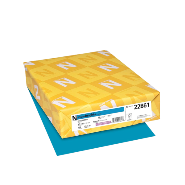 Astrobrights 65 lb. Cardstock Paper, 8.5 x 11, Celestial Blue, 250 Sheets/Pack