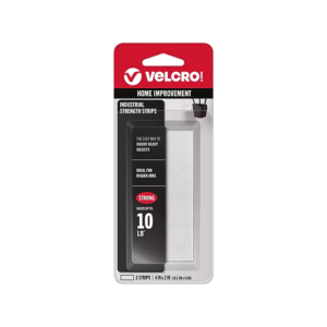 Velcro Brand Industrial Strength 2 x 4 Hook & Loop Fastener Strips, White, 2/Pack