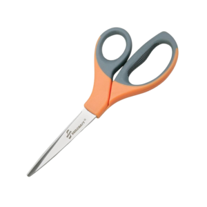 AbilityOne SKILCRAFT Bent Scissors/Trimmers, Stainless Steel, Orange/Black