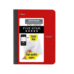 Staples 1-Subject Composition Notebook, 7.5 x 9.75, Graph Ruled, 80 Sheets, Black