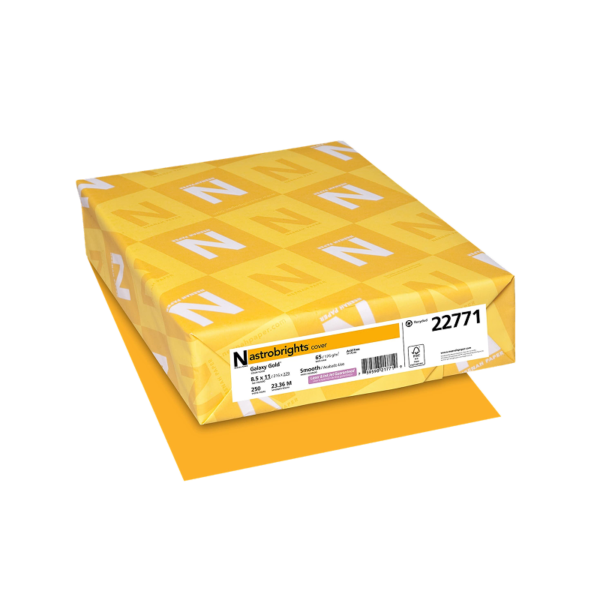 Astrobrights 65 lb. Cardstock Paper, 8.5 x 11, Galaxy Gold, 250 Sheets/Pack