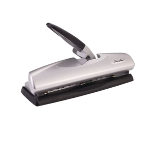 Swingline LightTouch Desktop Adjustable Hole Punch, 20 Sheet Capacity, Black/Silver