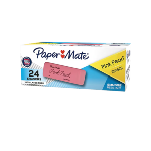 Paper Mate Pink Pearl Block Erasers, Pink, Dozen