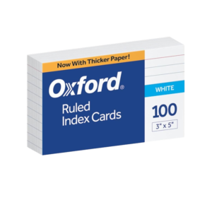 Esselte Ruled 3 x 5 Index Cards, Lined, Assorted, 100/Pack