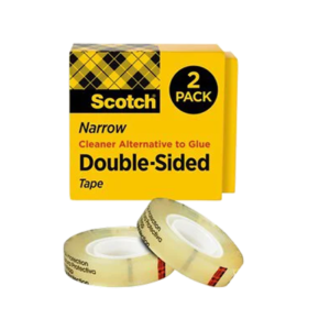 Scotch Permanent Double Sided Tape Refill, 0.5 x 36 yds., Clear, 2/Pack