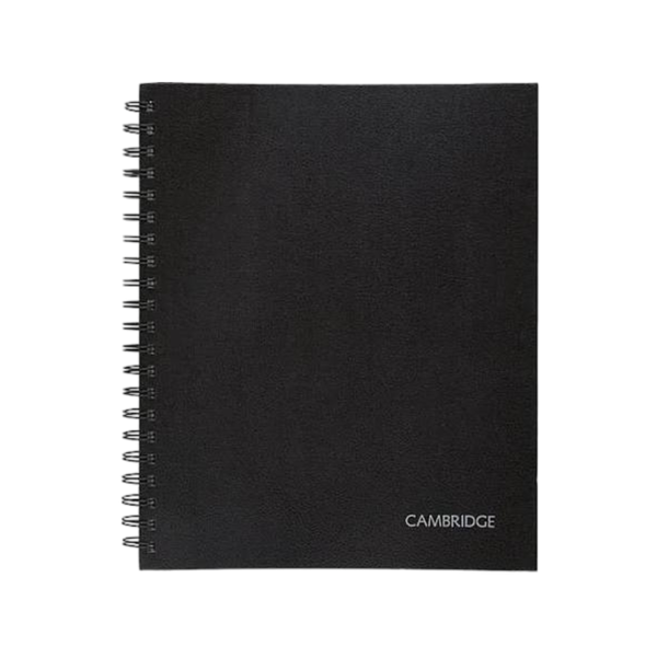Cambridge 1-Subject Professional Notebook, 8.5 x 11, Wide Ruled, 96 Sheets, Black