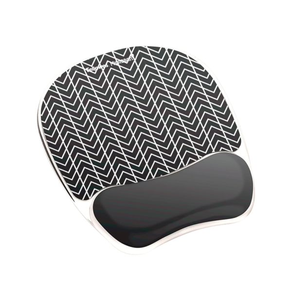 Fellowes Wrist Support Gel Mouse Pad/Wrist Rest Combo, Black