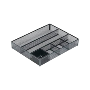 Rolodex Mesh 6-Compartment Drawer Organizer, Black