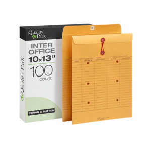 Quality Park Kraft Button & String Inter-Departmental Envelope 10 x 13, Blue, 100/Carton