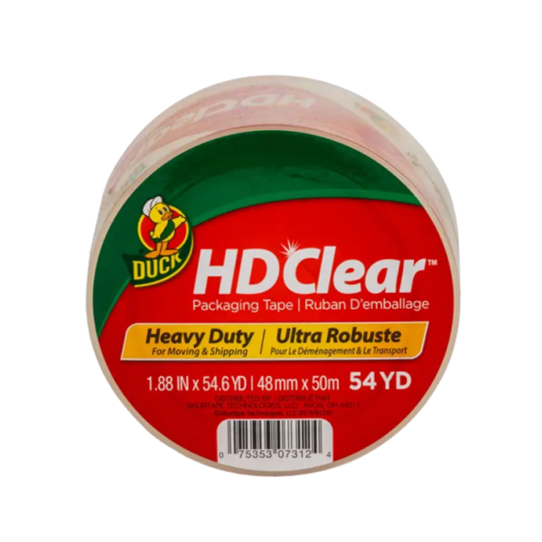 Duck HD Clear Heavy Duty Packing Tape, 1.88 x 54.6 yds., Clear, 6/Pack