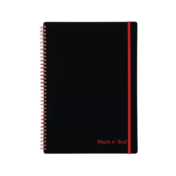 Black N’ Red Professional 1-Subject Professional Notebook, 8.25 x 11.75, Wide Ruled, 70 Sheets, Black