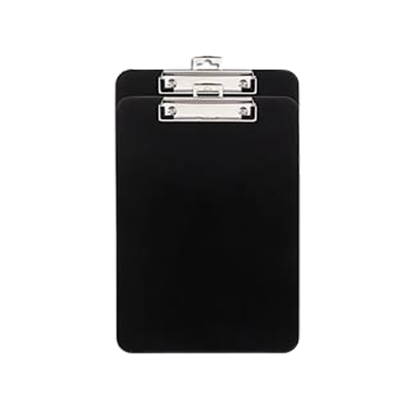 Plastic Clipboard, Letter Size, Black, 2/Pack