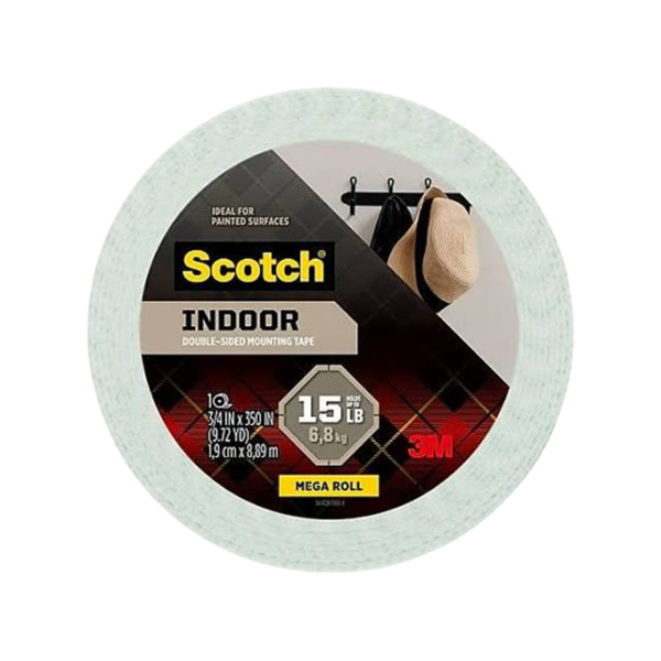 Scotch Indoor Foam Double-Sided Mounting Tape, 0.75 x 9.72 yds., White