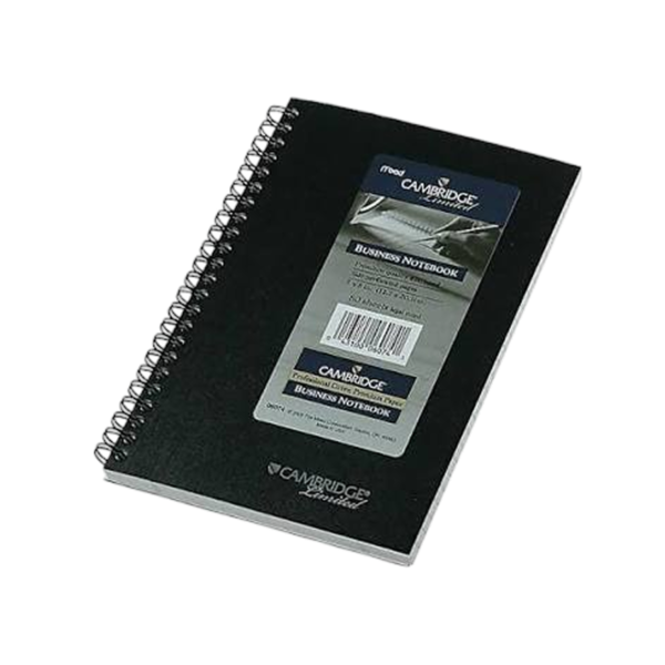 Cambridge 1-Subject Notebooks, 5 x 8, Wide Ruled, 80 Sheets, Black