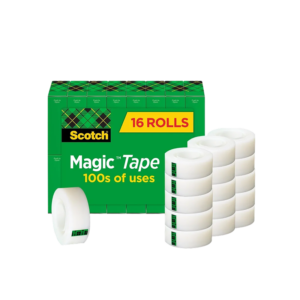 Scotch Magic Invisible Clear Tape Refill, 0.75 x 27.77 yds., 1 Core, Clear, 16 Rolls/Pack