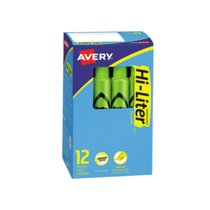 Avery Hi-Liter Tank Highlighter, Chisel Tip, Purple, Dozen