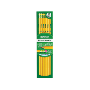 Ticonderoga The World’s Best Pencil Wooden Pencil, 2.2mm, #2 Soft Lead, Dozen