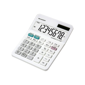 Sharp Elsi Mate EL-330WB 10-Digit Desktop Calculator, White