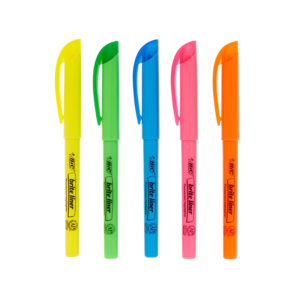 BIC Brite Liner Stick Highlighters, Chisel, Assorted Colors, 5/Pack