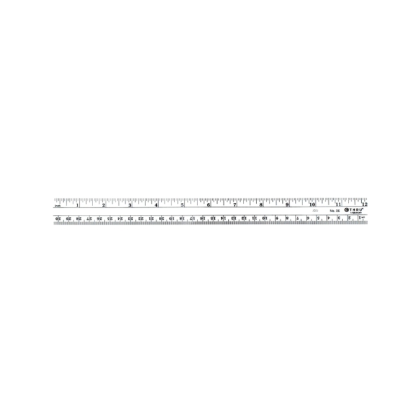 Westcott 12 Plastic Standard Ruler, Transparent