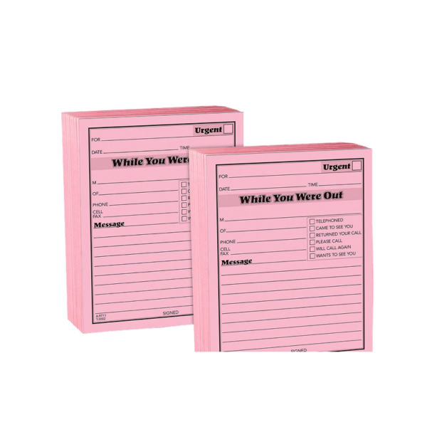 Adams Phone Message Pad, 5.5 x 3.8, Ruled, Pink, 100 Sheets/Pad