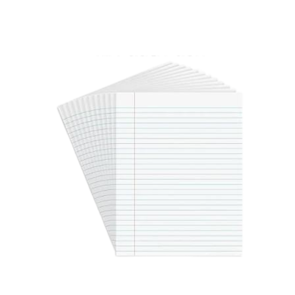 SKILCRAFT Notepads, 8.5 x 11, Wide, White, 50 Sheets/Pad, 12 Pads/Pack