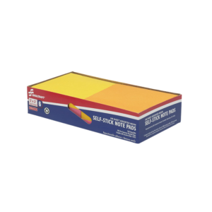 AbilityOne Self-Stick Note Pads, Assorted Colors, 3 x 3, 6/Pk