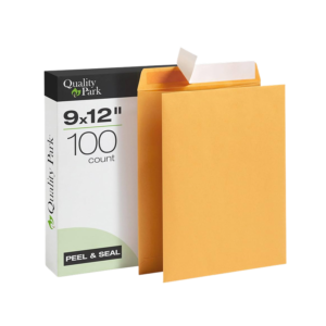 QuickStrip EasyClose Kraft Self Seal Catalog Envelopes, 9 x 12, Brown, 100/Box
